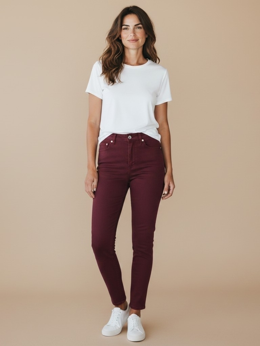 KanCan Skinny High-Rise Jeans in Deep Plum